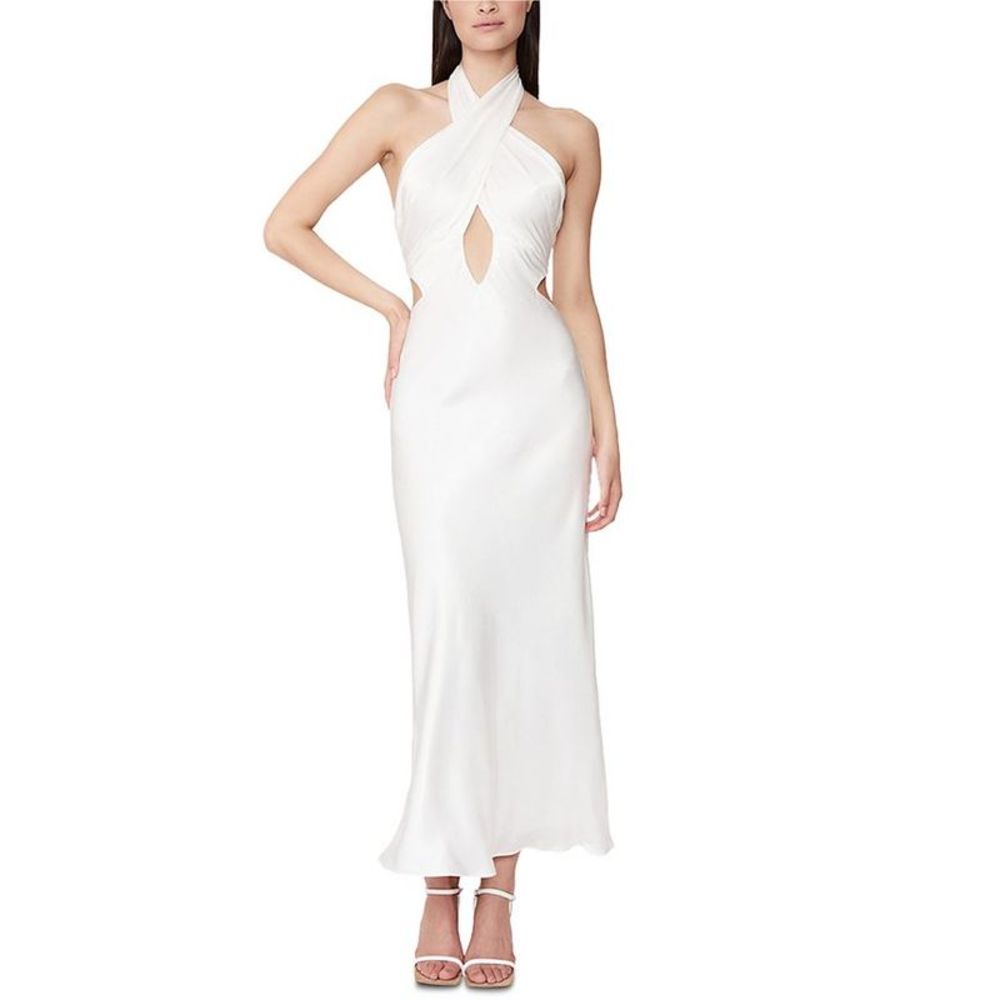 Bardot Women's Wyn Halter Neck Dress White Size 8